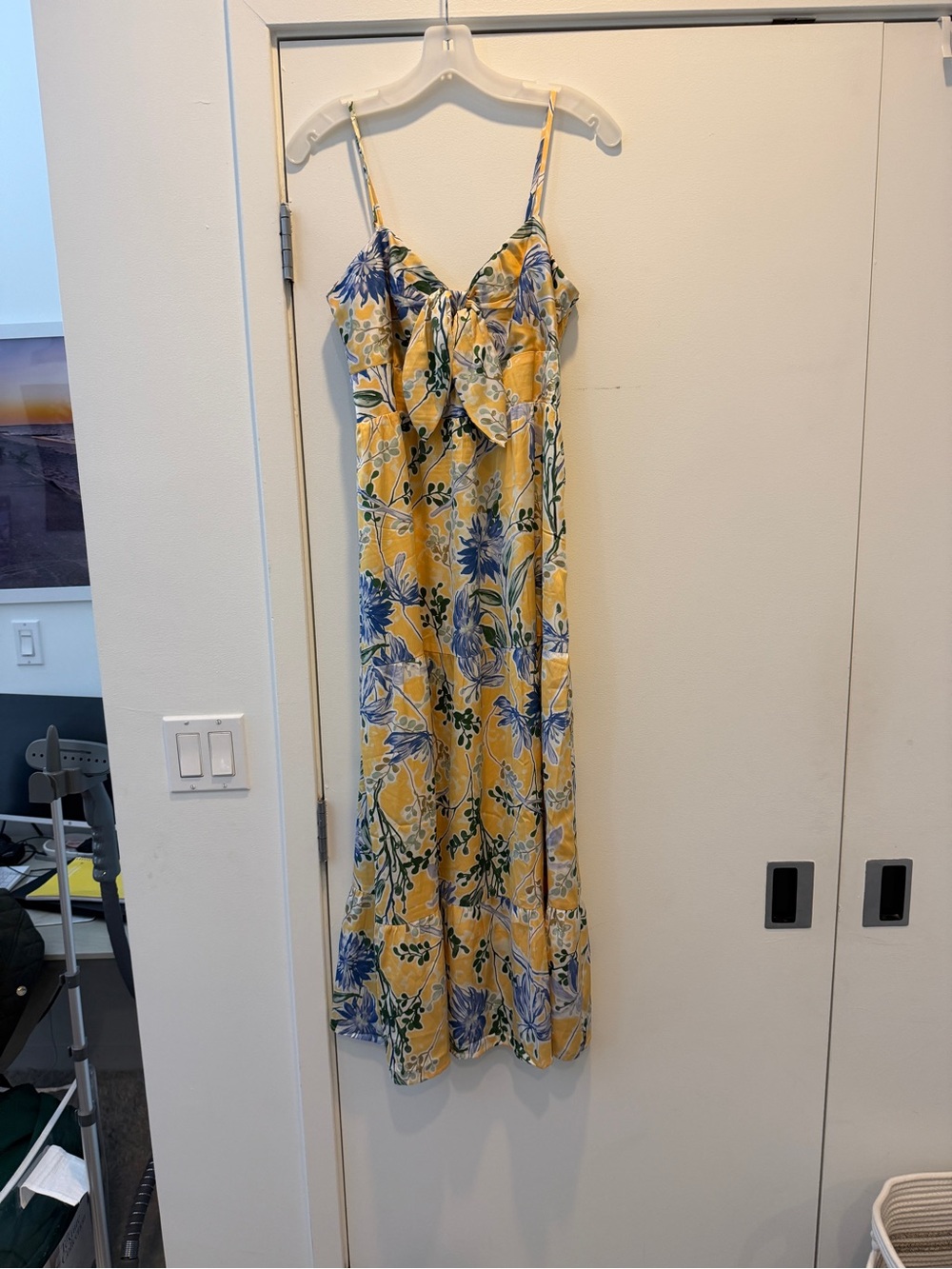 Heartloom Yellow Floral Maxi Dress with Blue & Green Print